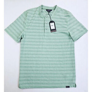 Ben Sherman Size Small Men's Seafoam Green White Stripe Logo Tag S/S Henley NWT